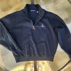 Sope Creek Nautical Themed Navy Blue Men's 1/4 zip sweater